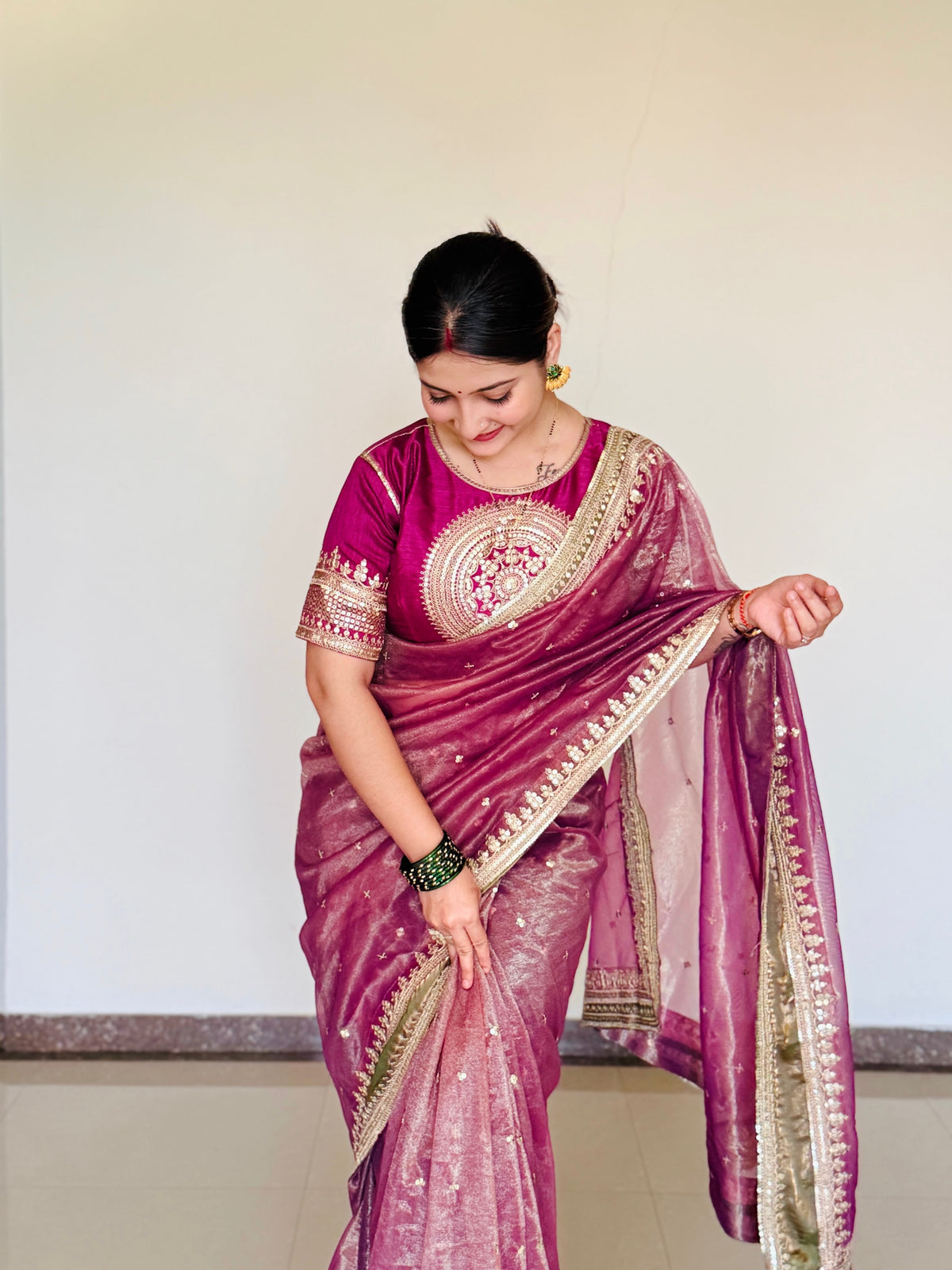 Party Wear Soft Twill Saree with Designer Corset Blouse
