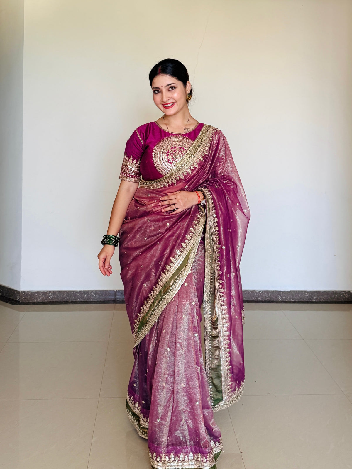 Party Wear Soft Twill Saree with Designer Corset Blouse