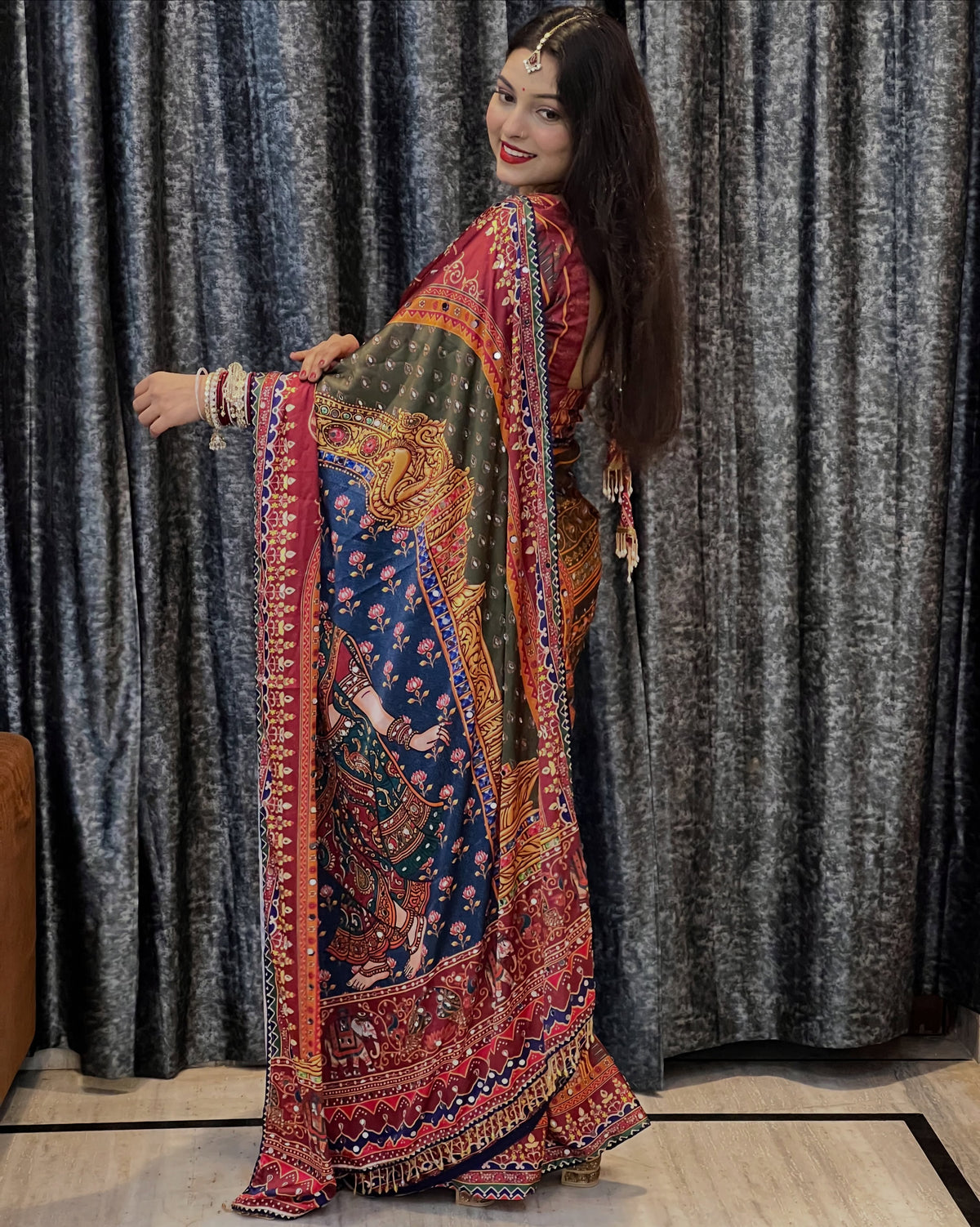 MOST TRENDING RASHMIKA CELEBRITY STYLE DESIGNER SAREE