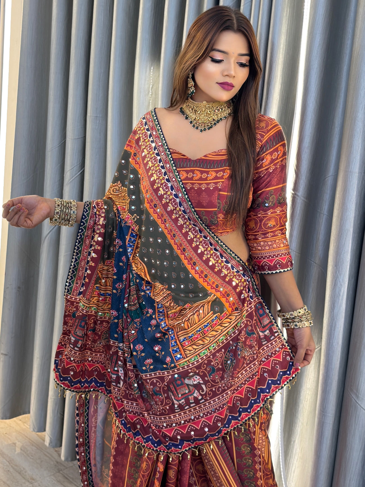 MOST TRENDING RASHMIKA CELEBRITY STYLE DESIGNER SAREE