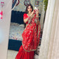 Karvachauth Special Soft Dola Silk Saree with Hand Cutdana Moti Work