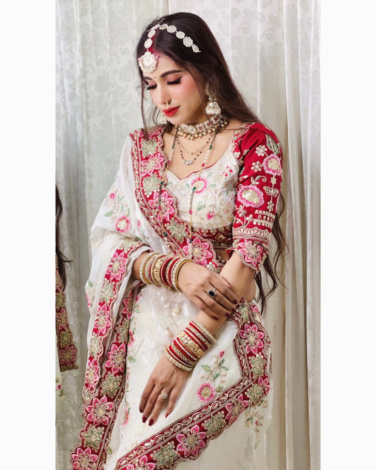 Elegant Multi Embroidery Rangoli Silk Saree with Cut Work Lace 🌸