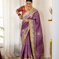 Trending Soft Chinnon Silk Designer Saree with Sequins & Cording Embroidery Work