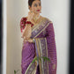 Trending Soft Chinnon Silk Designer Saree with Sequins & Cording Embroidery Work