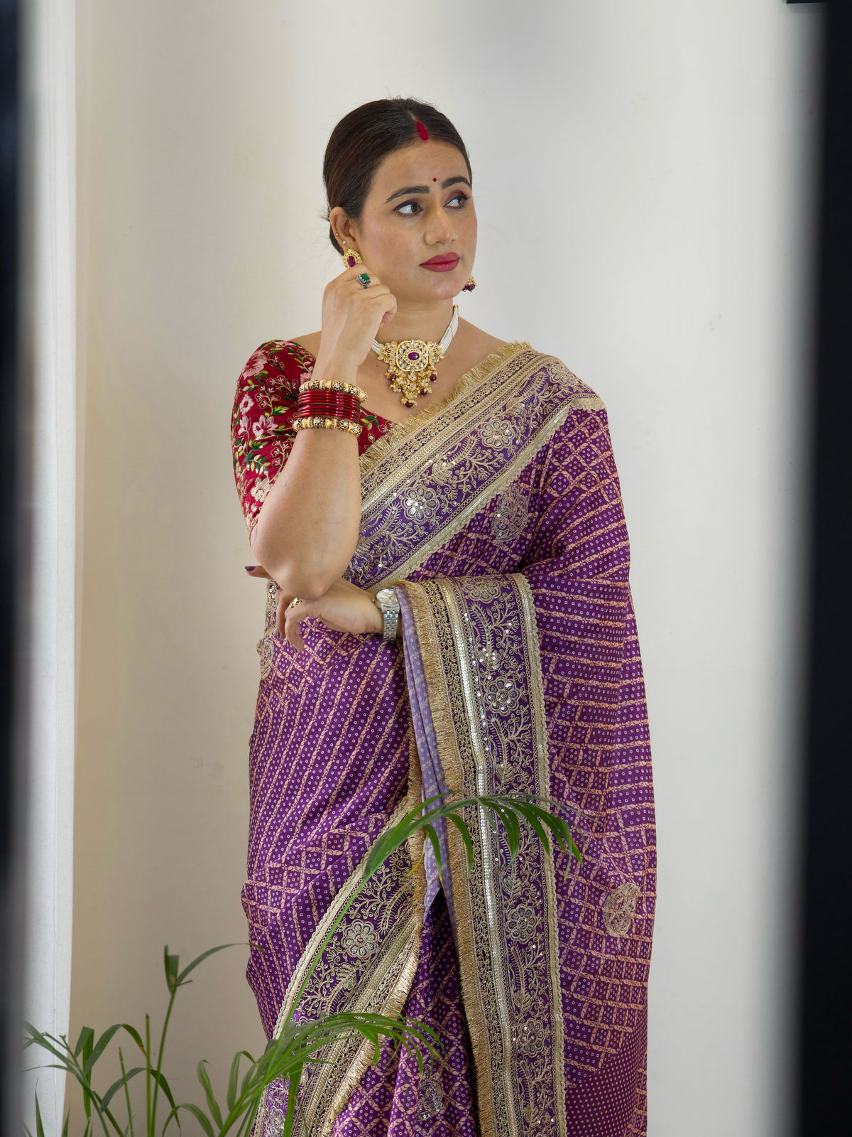 Trending Soft Chinnon Silk Designer Saree with Sequins & Cording Embroidery Work