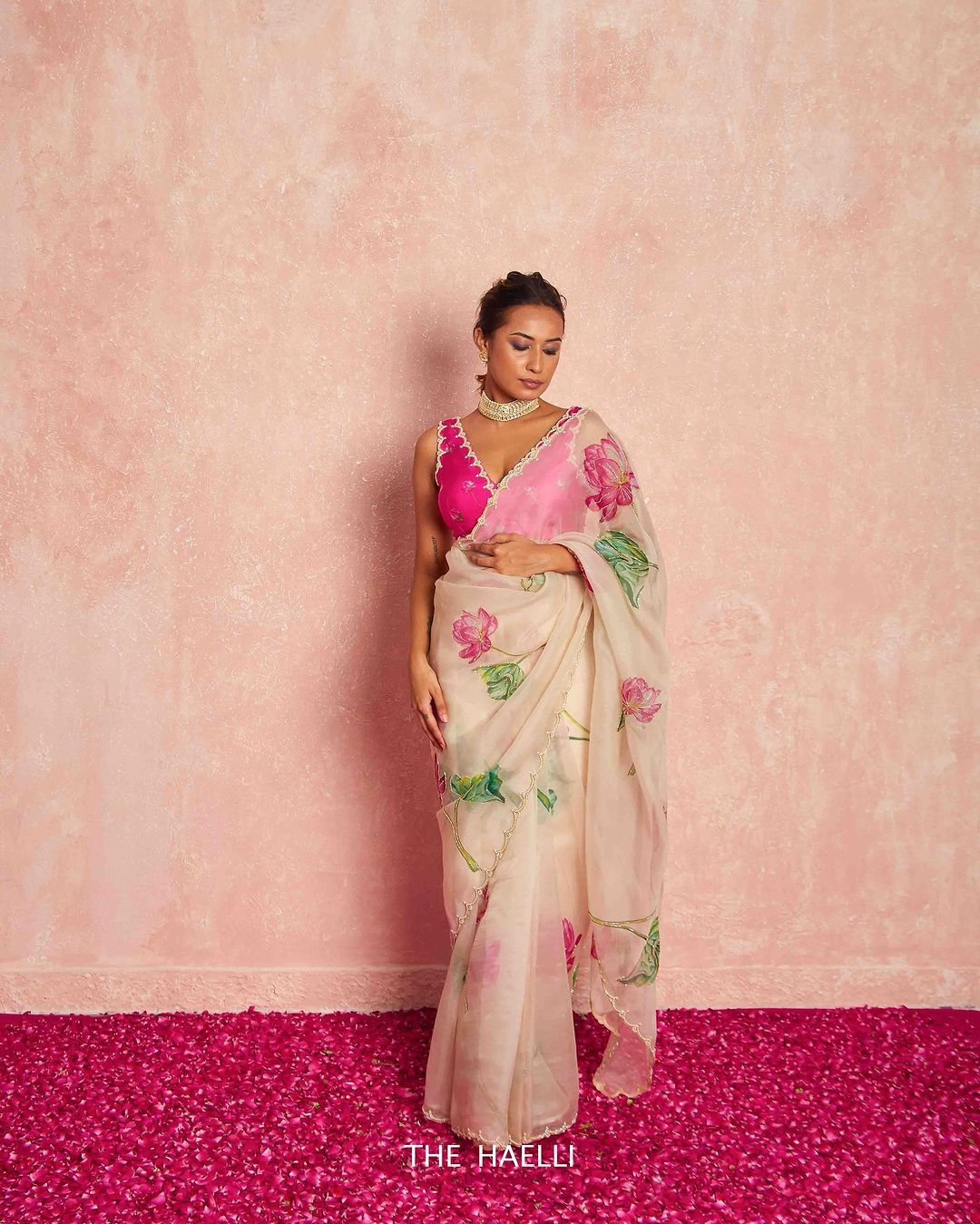 Added  a new color in superhit floral handwork saree collection by Nice Creation...