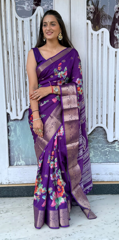 Pure Dola silk with jequrd butti in all over saree *boder same as originall boder only