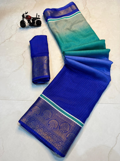 Beautiful rekko silk sarees with all over floral design along with contrast weaving border