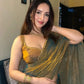 CHIFFORN FANCY DESIGNER SAREE GOLDEN COLOR