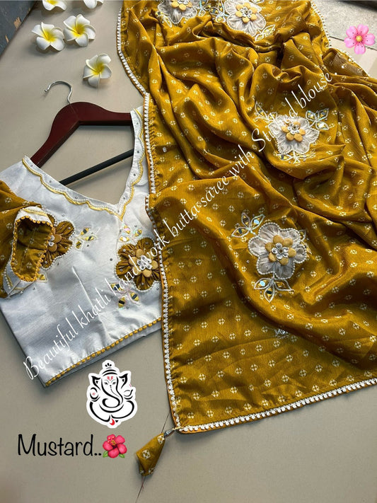 Bandhej printed wedding wear saree