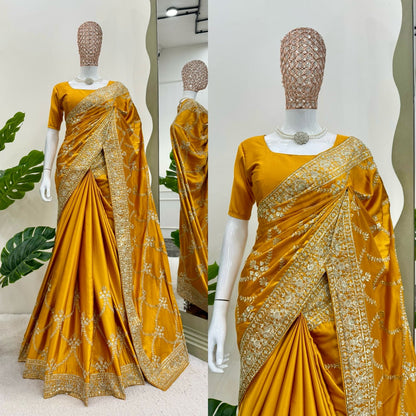 this same colour beautiful Designer Saree on Japan Satin Silk Febric