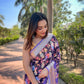 georgett silk saree in weaved viscos with solid color  print
