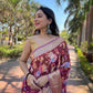 georgett silk saree in weaved viscos with solid color  print