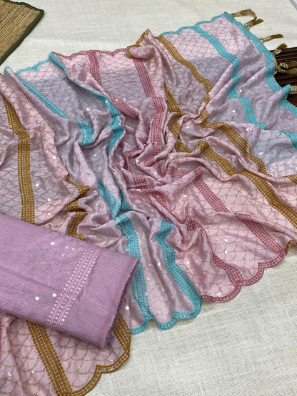 Designer Chinnon Silk Saree