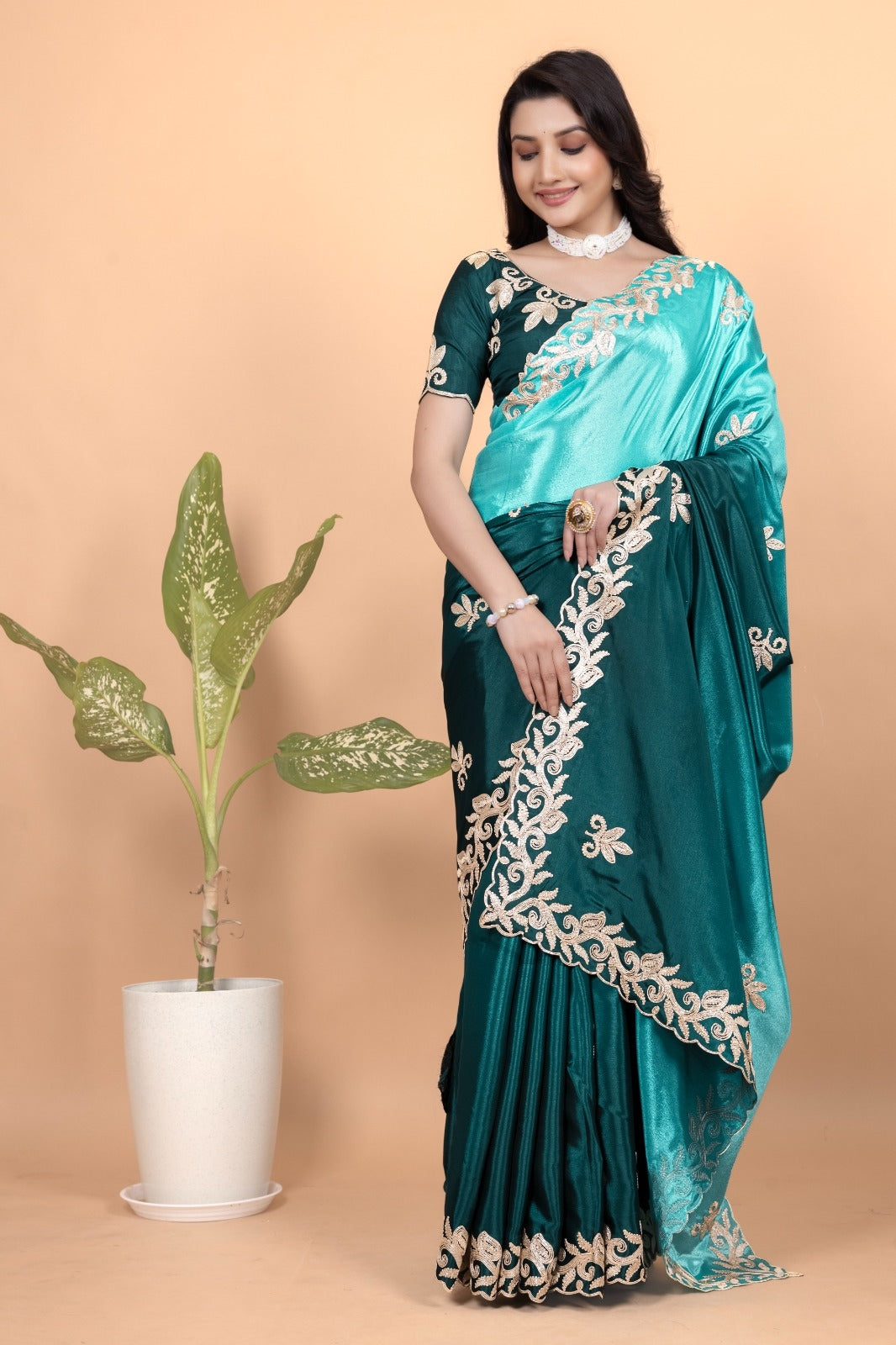 Introducing our stunning Pure Chinon Crepe Saree