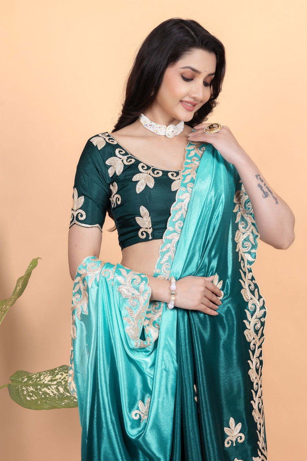 Introducing our stunning Pure Chinon Crepe Saree