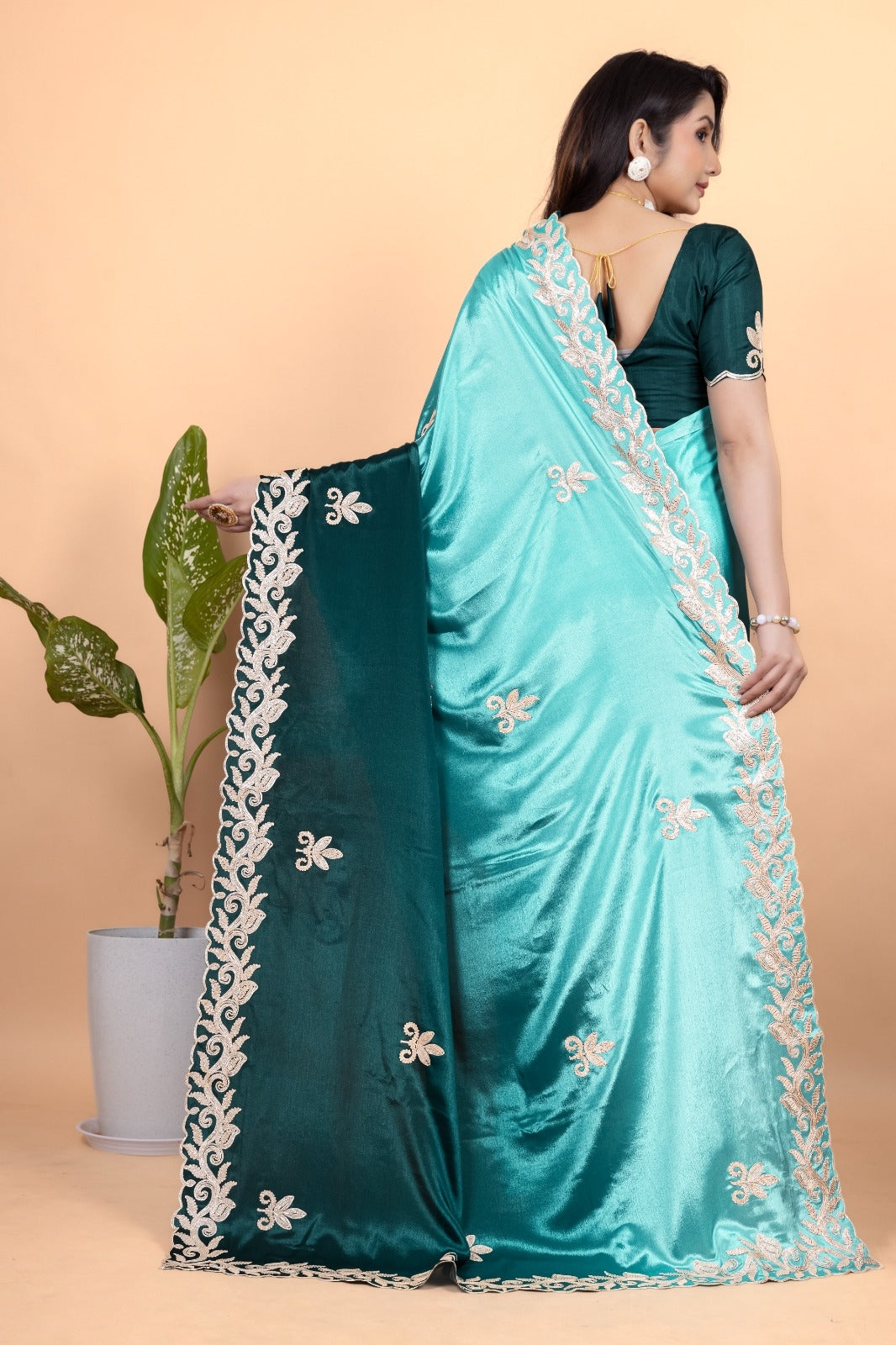 Introducing our stunning Pure Chinon Crepe Saree