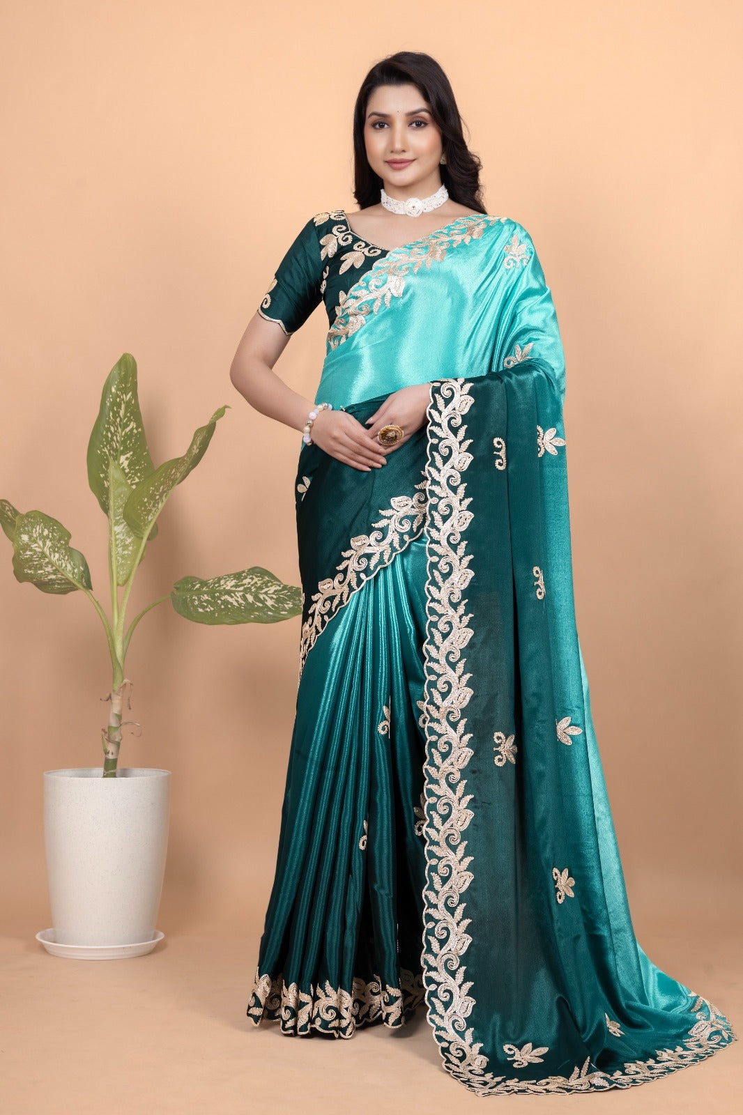Introducing our stunning Pure Chinon Crepe Saree