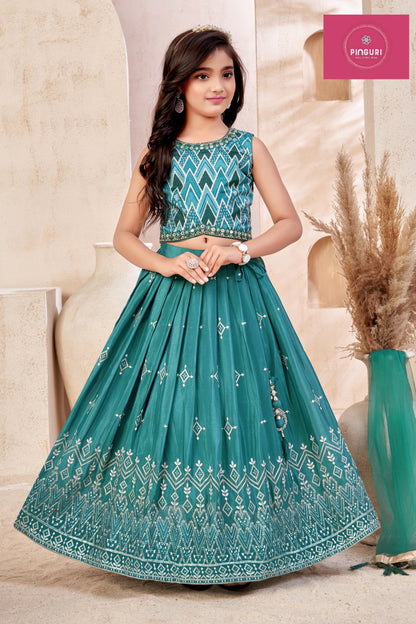 Presenting Girls' Ethnic Lehenga Set with Dupatta