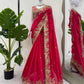 beautiful Designer Saree on Vichitra Silk Febric