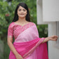 Dark to light Shaded Saree Fabric with Designer Embroidered Lace