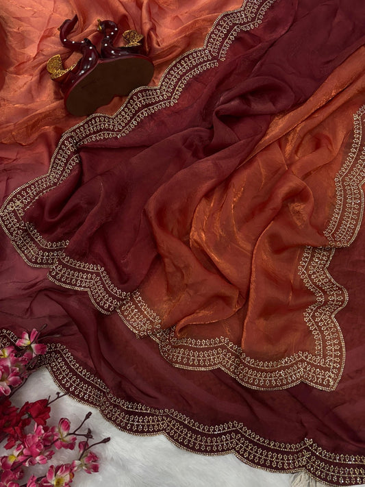 New Designer Style Shaded Saree