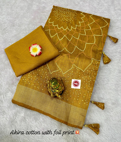 Pure Soft Cotton Akirq Border Party Wear Saree