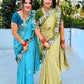 Beautiful multi coding Daga & gota embroidery work Boder  designer saree