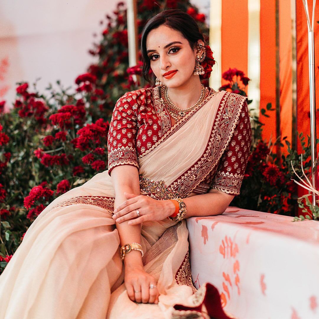 Soft Twil With Banarashi Crush Saree