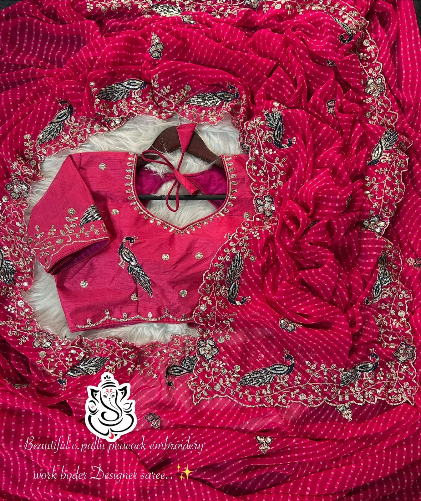 Beautiful Rani Coding Sequence & Jari Work Saree