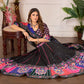 Premium Rayon Cotton Digital Print Work Lahenga Choli Black