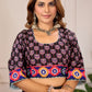 Premium Rayon Cotton Digital Print Work Lahenga Choli Black
