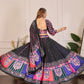 Premium Rayon Cotton Digital Print Work Lahenga Choli Black