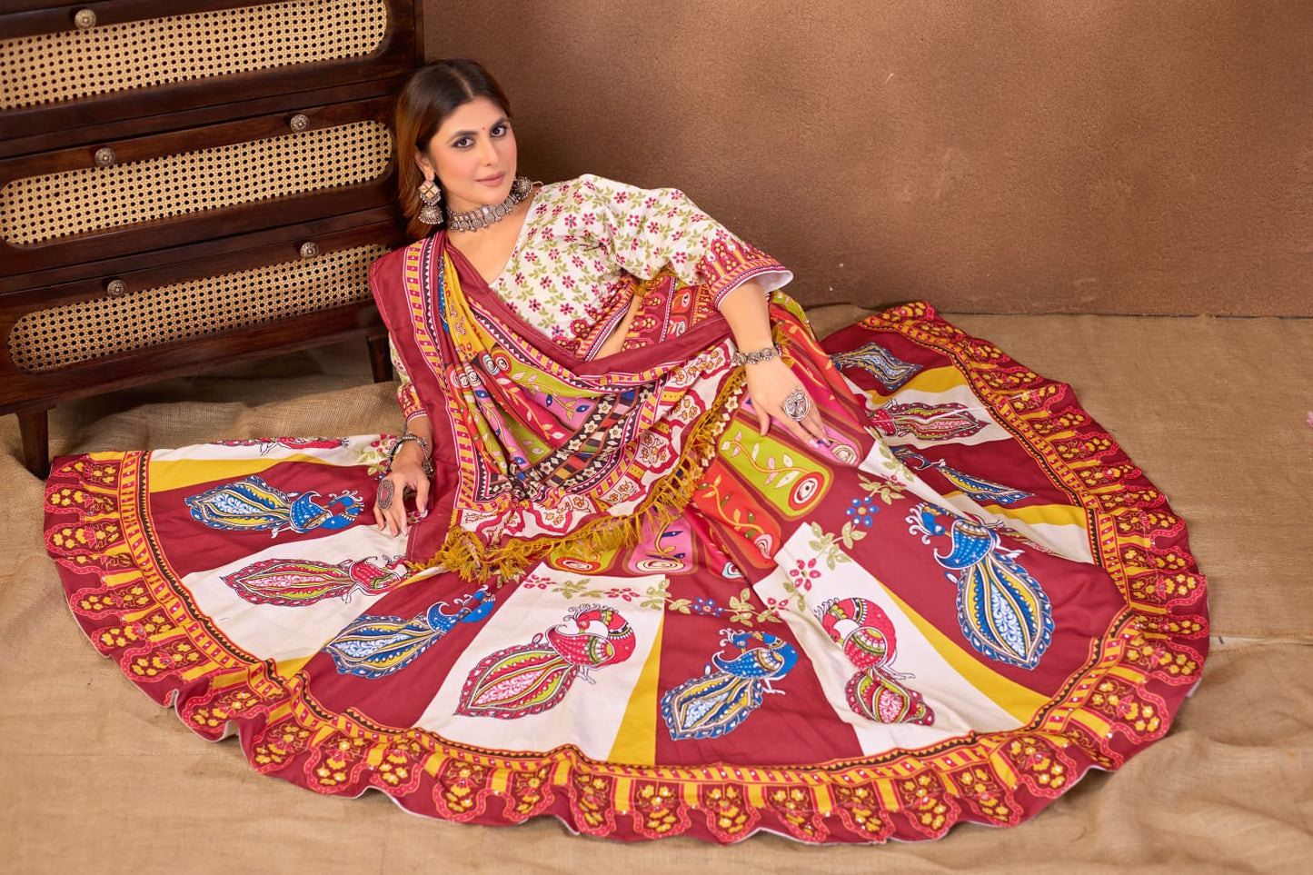 Premium Rayon Cotton Digital Print Work Lahenga Choli