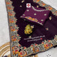 Pure Blooming Georgatte Saree gottpati foil work