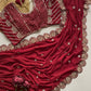 Heavy Coading Lace Border in Saree with Original Mirror