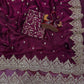 Soft Frendy Chiffon Sequance Zari Embroidery Work