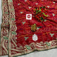 Heavy Pedding Georgette Saree Red
