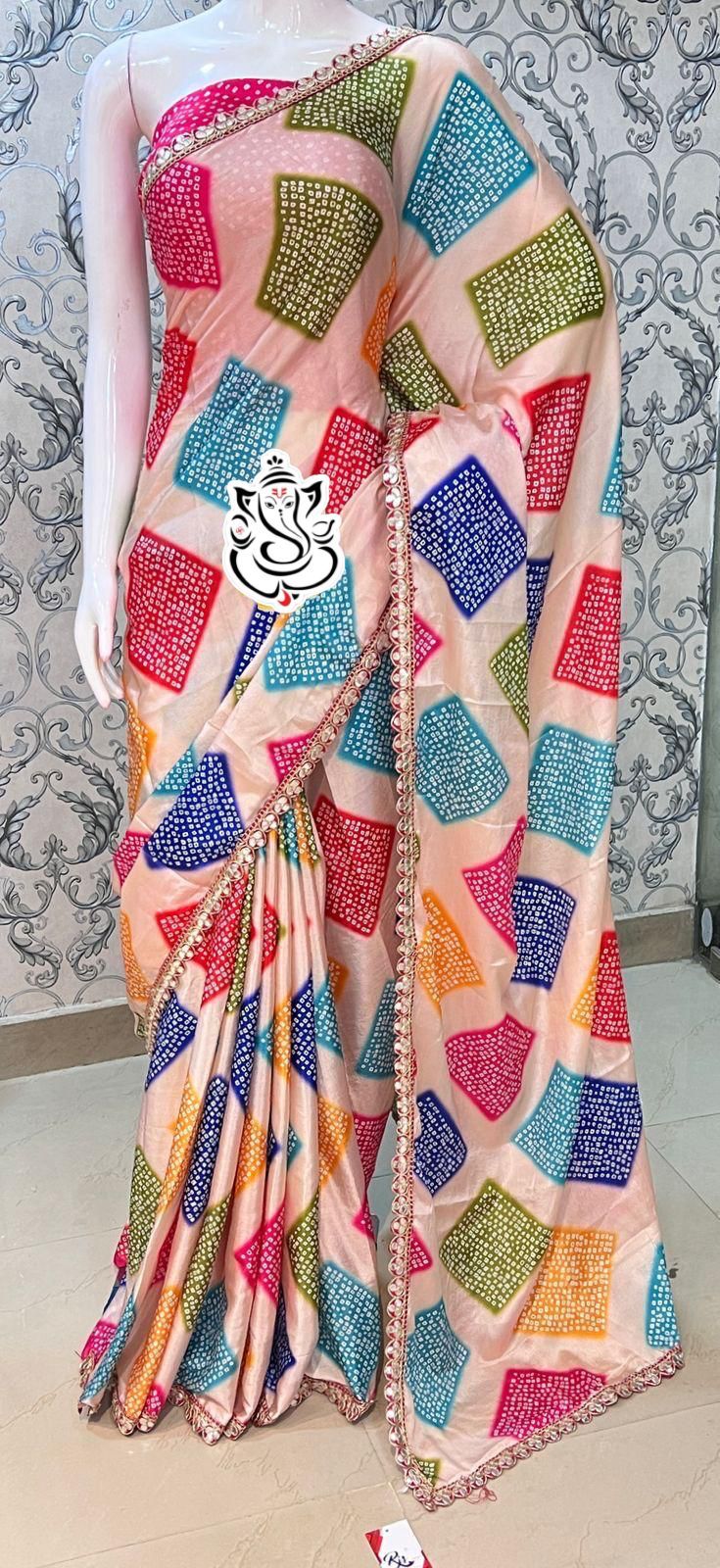 Soft Chinon Digital Box With Beautiful Gotapatti