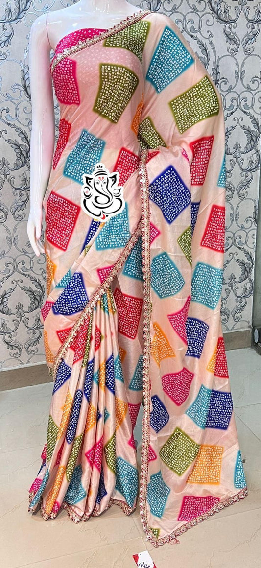 Soft Chinon Digital Box With Beautiful Gotapatti
