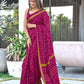 Soft Mulmul Ajrakh Print Saree with Blouse