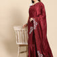 Premium Satin Saree with Resham & Moti Work