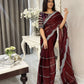 Satin Organza Saree with Cutwork Border & Heavy Blouse