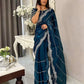 Satin Organza Saree with Cutwork Border & Heavy Blouse
