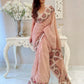 Resham & Sequin Work Organza Saree with Plain White Blouse