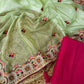 Designer Twill Net Saree with Diamond & Thread Work