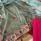 Designer Twill Net Saree with Diamond & Thread Work
