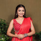 Ajrakh Printed Rayon Lehenga Choli Set with Dupatta Stitched & Flared Design Red