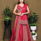 Ajrakh Printed Rayon Lehenga Choli Set with Dupatta