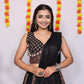 Ajrakh Printed Rayon Lehenga Choli Set with Dupatta Black